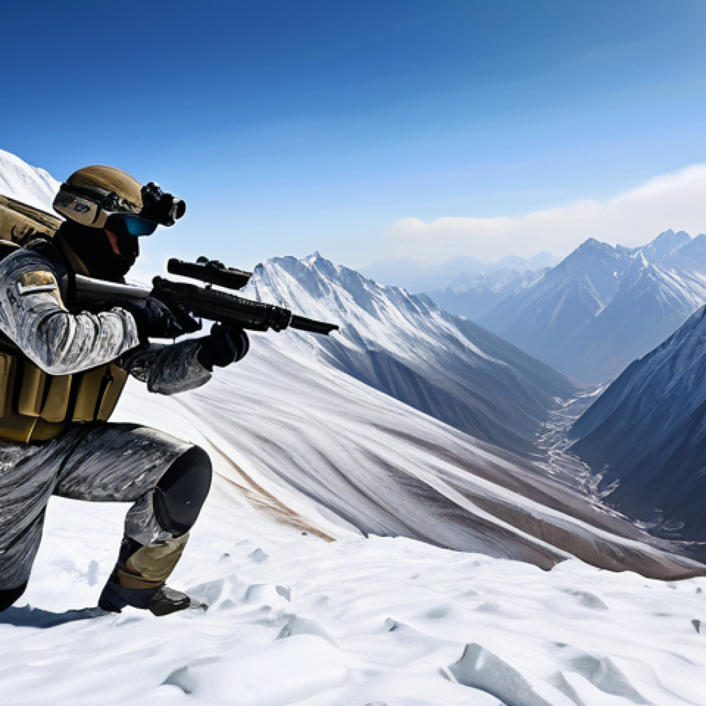 육군 소부대 전투 전술 - **Prompt:** A highly detailed image depicting a small, elite unit of Indian special forces soldiers ...