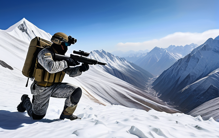 육군 소부대 전투 전술 - **Prompt:** A highly detailed image depicting a small, elite unit of Indian special forces soldiers ...