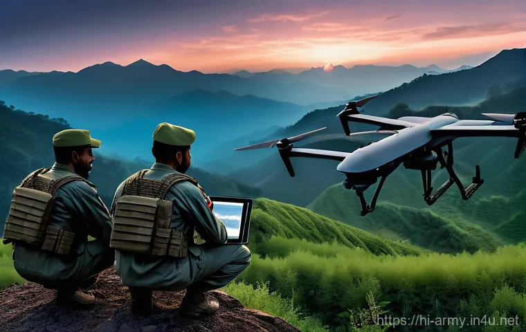 육군 부대 배치 시스템 - **Prompt for AI-powered Surveillance and Drone Integration:**
"A highly detailed, realistic, and...