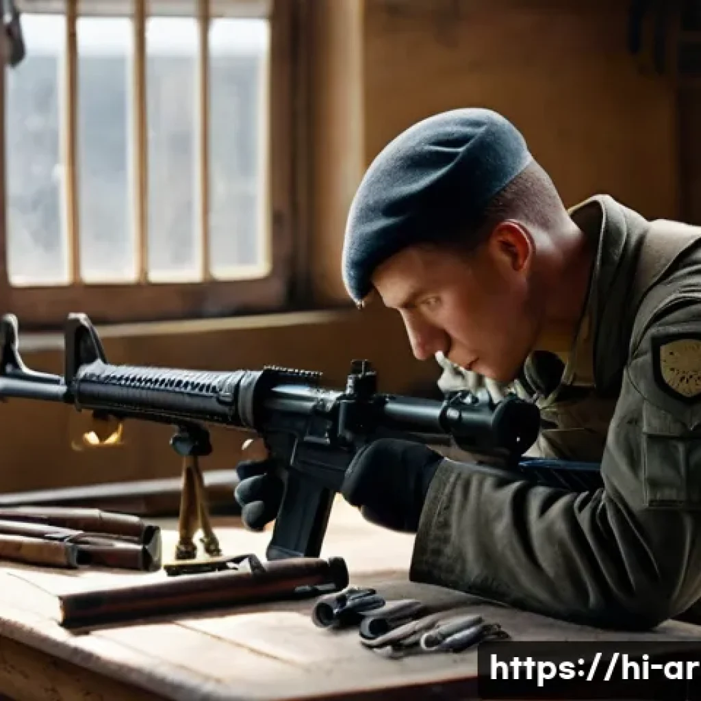 육군 K2 소총 분해 및 조립 - **Prompt 1: Soldier Inspecting K2 Rifle**
"A highly detailed, realistic image of a male soldier,...
