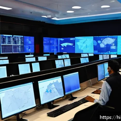 육군 심리전 전술 - A detailed scene of a strategic communication command center focused on psychological warfare, featu...