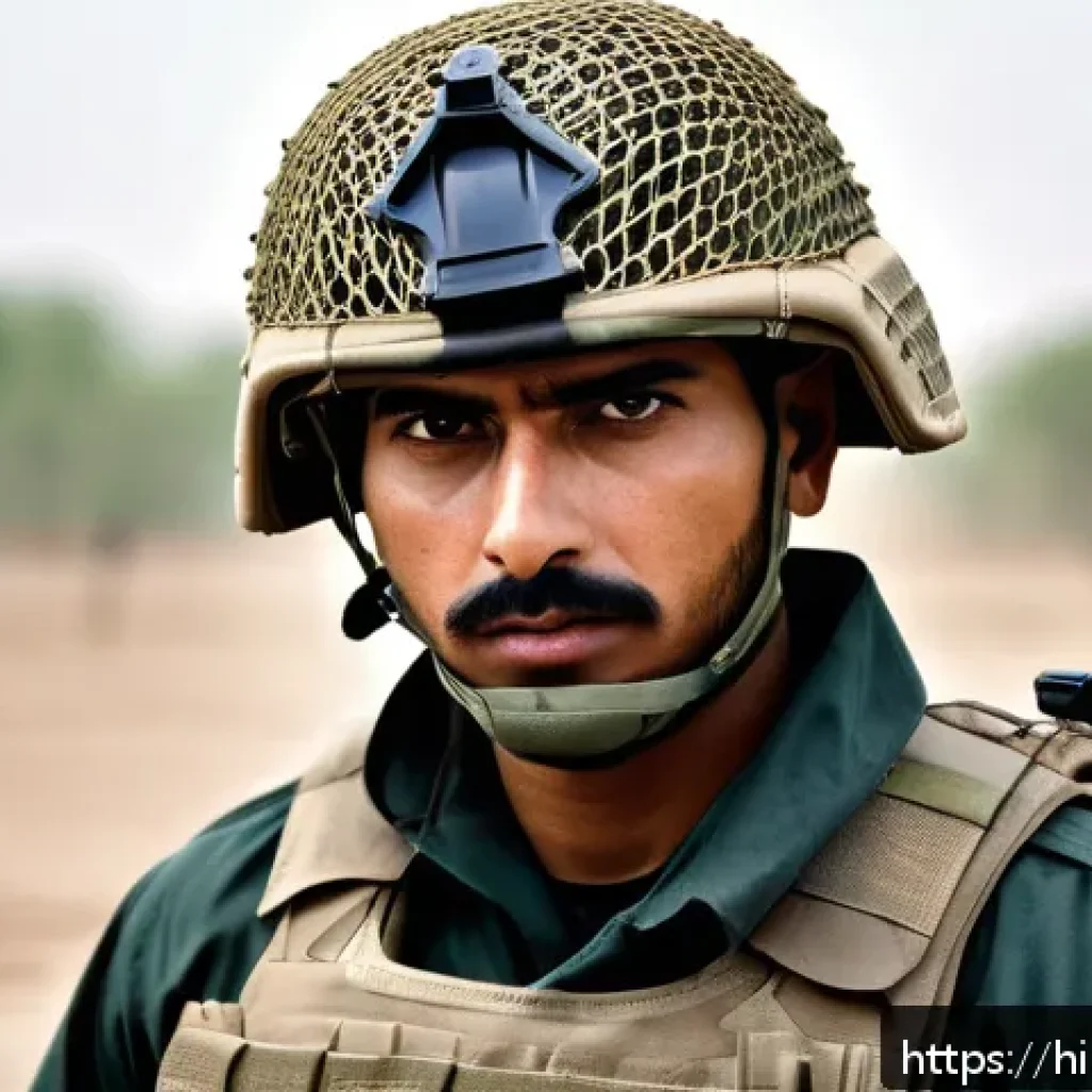 육군 야전훈련 필수 장비 - A detailed scene of an Indian soldier in full personal protective gear during field training, wearin...